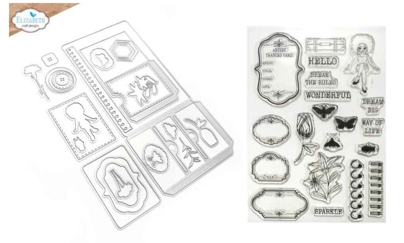 Elizabeth Craft Designs - ATC Special Kit Die & Stamp ONLY (no journal),  K018