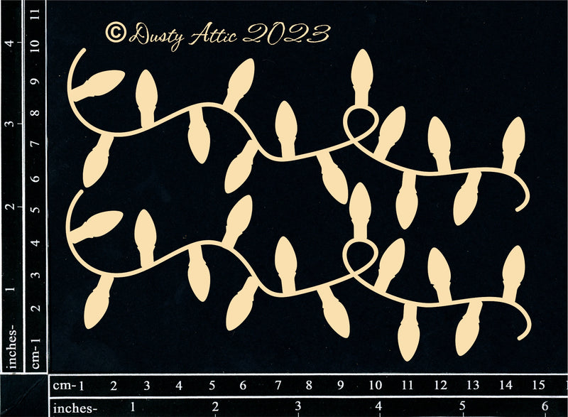 Dusty Attic Chipboard 4x6 - String of Lights, DA3678