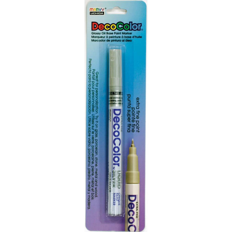 DecoColor Extra Fine Metallic Opaque Paint Marker - Silver, 120C-SLV