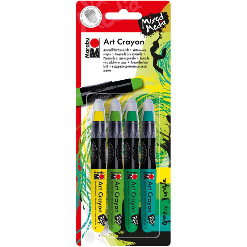Marabu - Creative Art Crayon Set 4Pc - Green Jungle, 1409000-200