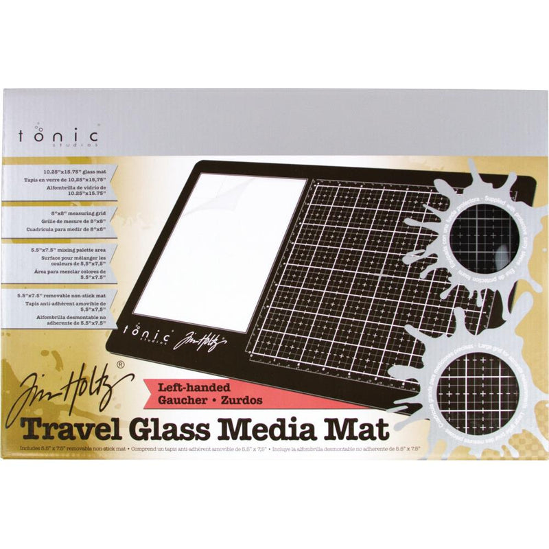 Tim Holtz Travel Glass Media Mat 10.25"X15.5" - LEFT-HANDED, 2632E