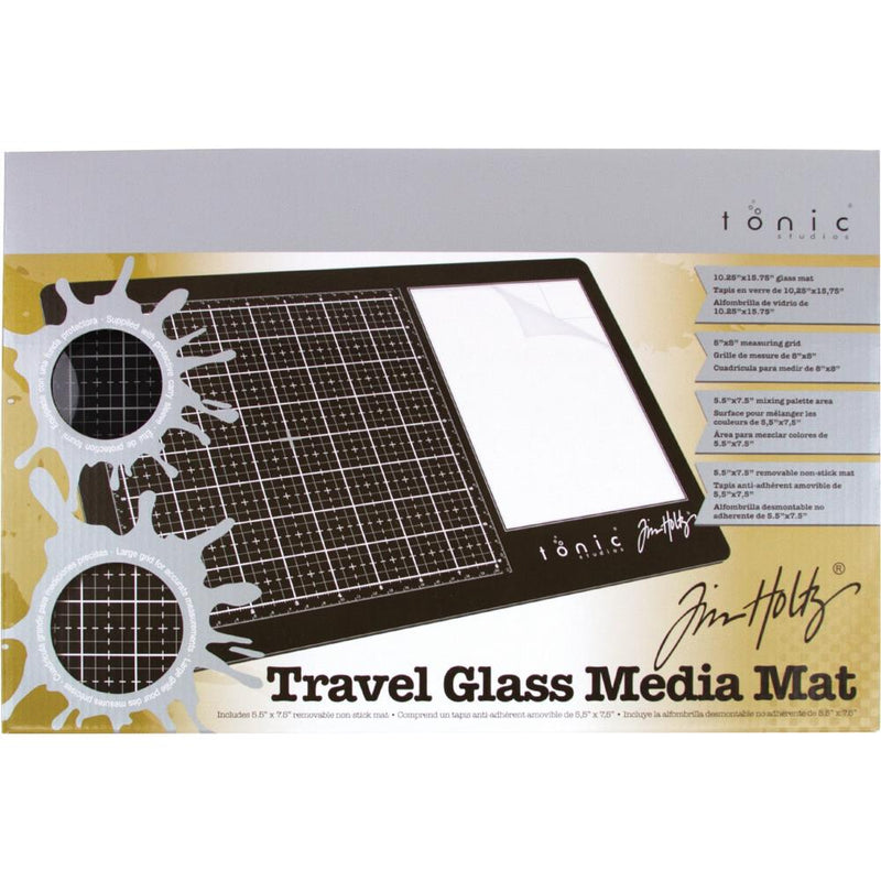 Tim Holtz Travel Glass Media Mat 10.25"X15.5" - RIGHT-HANDED, 2633E