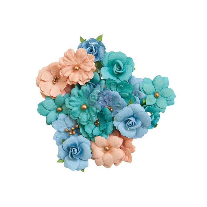 Prima Marketing Mulberry Paper Flowers 1.25" Painted Floral - Mixed Colors, 658571