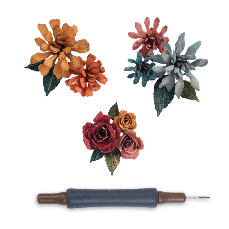 Sizzix Thinlits Die Set - Tiny Tattered Florals w/Quilling Tool, 660227 by: Tim Holtz