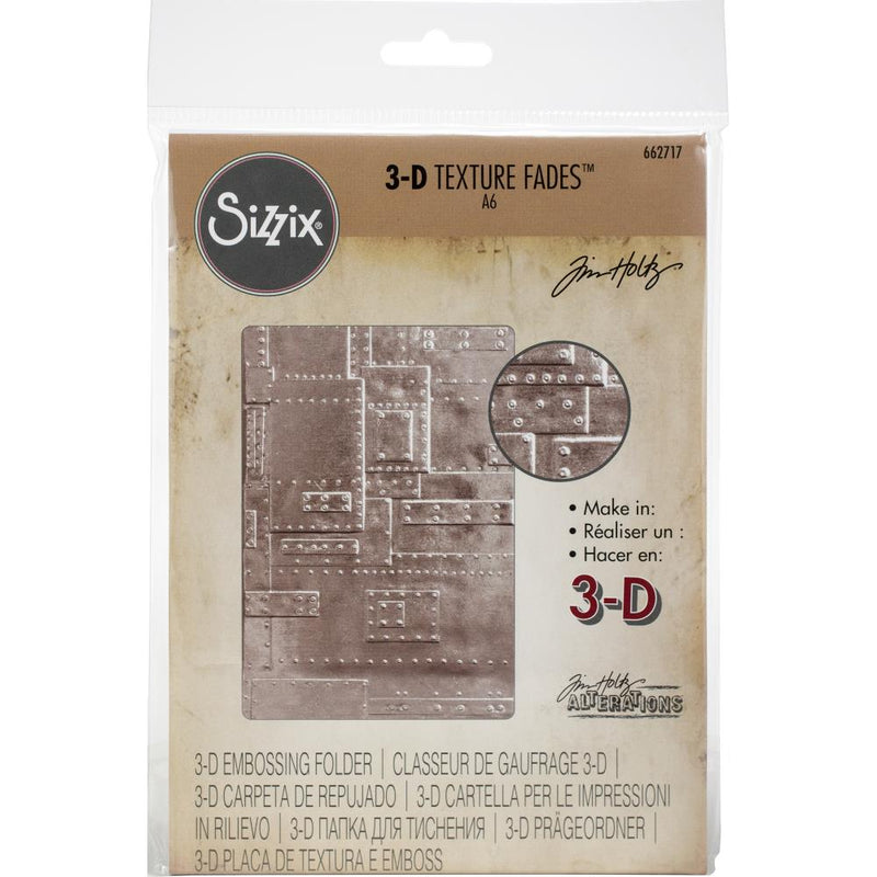 Sizzix 3-D Texture Fades Embossing Folder - Foundry, 662717 by: Tim Holtz