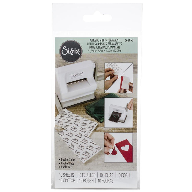 Sizzix Making Essential Adhesive Sheets 2.5x4.75,10Pc - Permanent, 663050