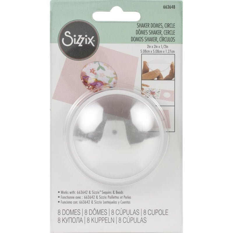 Sizzix Making Essentials, Circle Shaker Domes 2", 8Pc, 663648