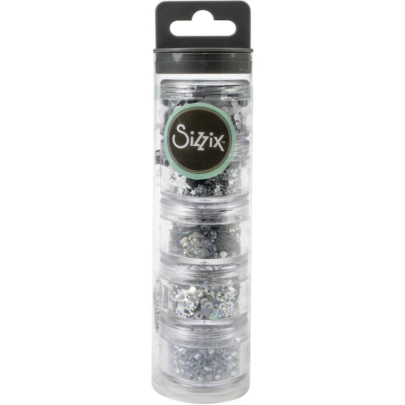 Sizzix - Making Essential Sequins & Beads 5Pc - Silver, 663813