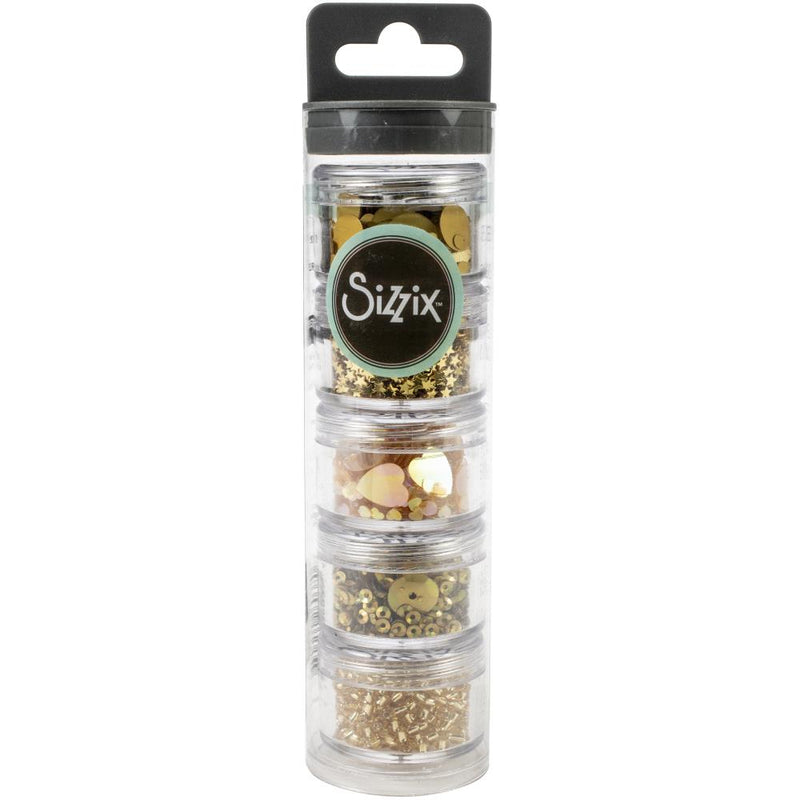 Sizzix - Making Essential Sequins & Beads 5/Pc - Gold, 663864