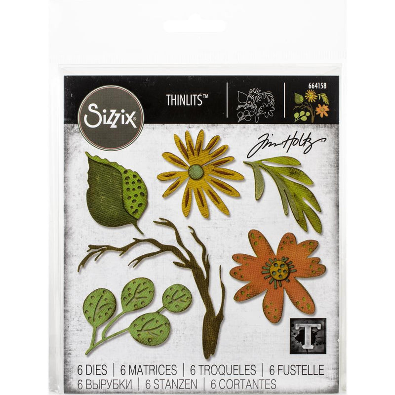Sizzix Thinlits Die Set - Funky Floral - Large, 664158 by: Tim Holtz