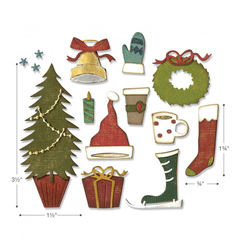 Sizzix Thinlits Die Set - Festive Things 12Pc, 664191 by: Tim Holtz