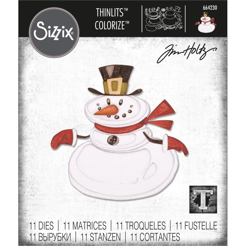 Sizzix Thinlits Die Set - Mr. Snowman, Colorize, 664230 by: Tim Holtz