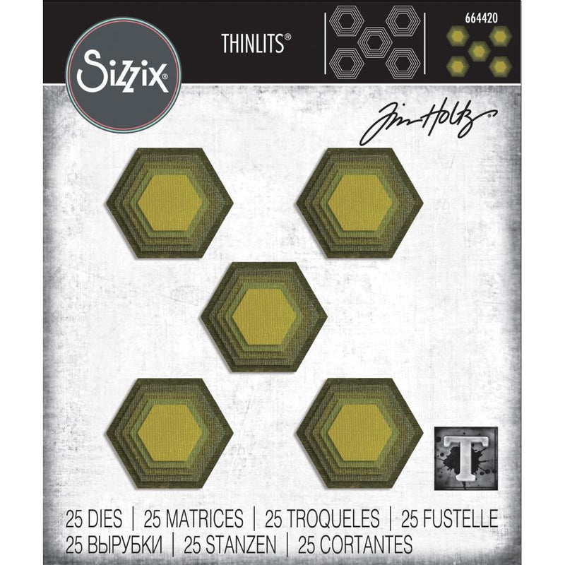 Sizzix Thinlits Die Set - Stacked Tiles - Hexagons, 664420 by: Tim Holtz
