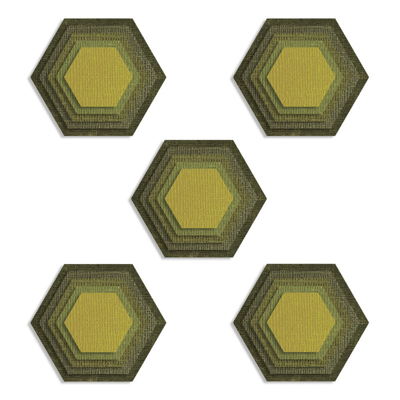 Sizzix Thinlits Die Set - Stacked Tiles - Hexagons, 664420 by: Tim Holtz