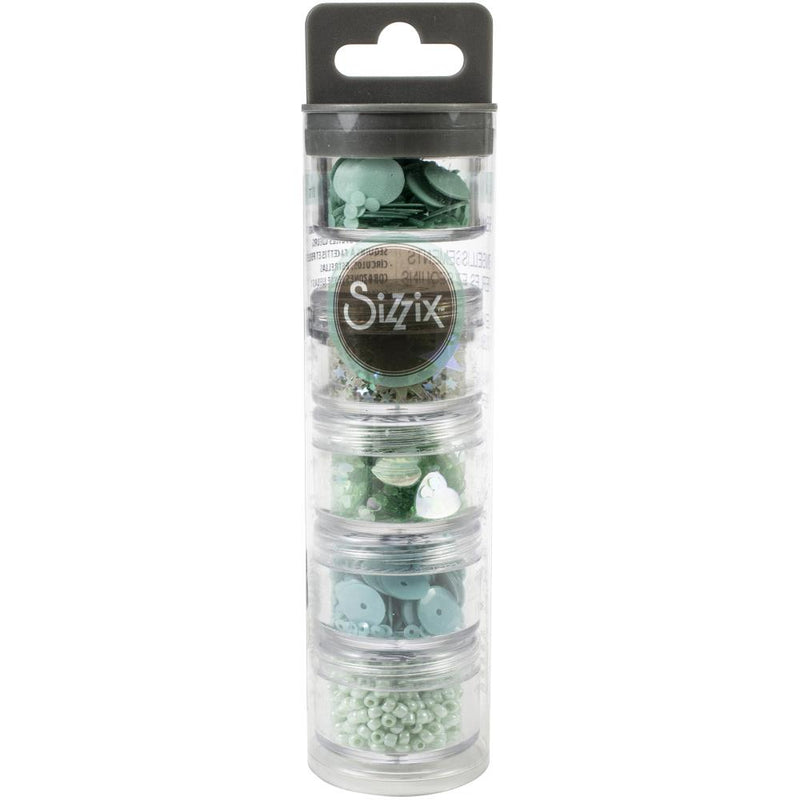 Sizzix - Making Essential Sequins & Beads 5/Pc - Mint Julep, 664607