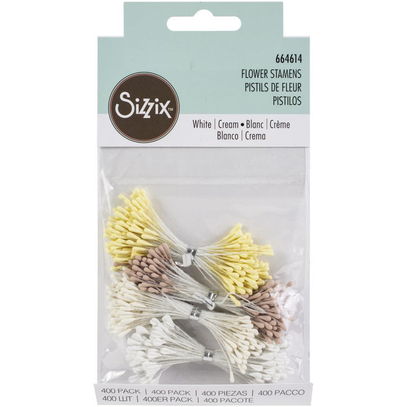 Sizzix - Making Essential - Flower Stamens 400Pc - White & Cream, 664614
