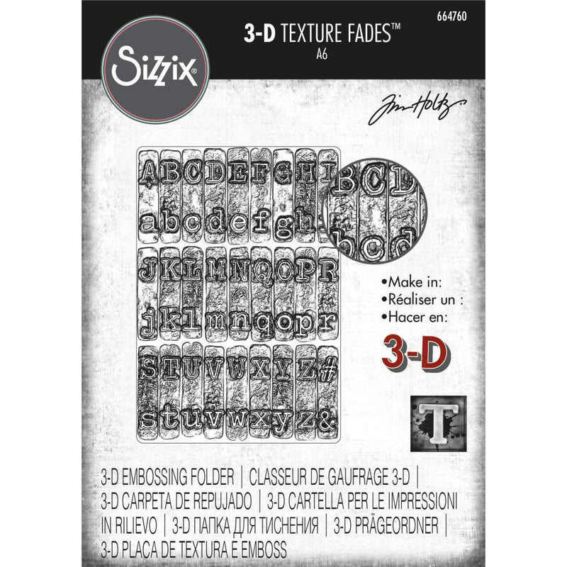 Sizzix 3-D Texture Fades Embossing Folder - Typewriter 664760 by: Tim Holtz