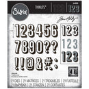 Sizzix Thinlits Die Set - Alphanumeric Shadow Numbers, 664808 by: Tim Holtz