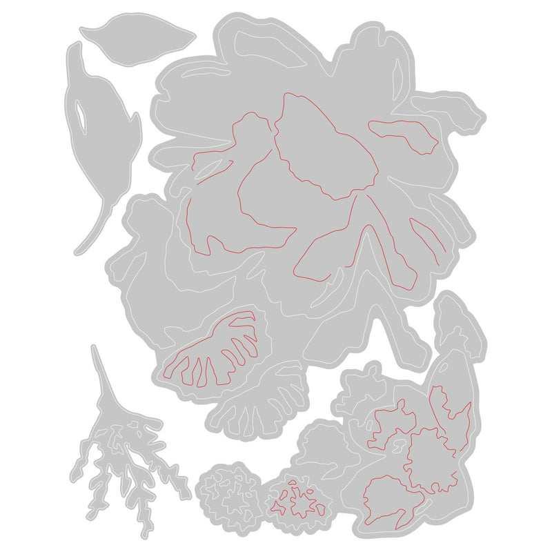Sizzix Thinlits Die Set -  Brushstroke Flowers