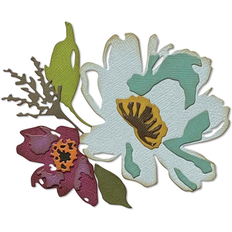 Sizzix Thinlits Die Set -  Brushstroke Flowers