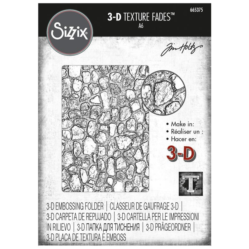 Sizzix 3-D Texture Fades Embossing Folder - Cobblestone