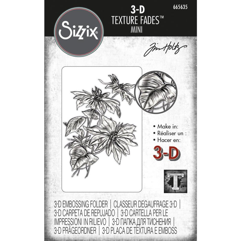 Sizzix 3-D Texture Fades Embossing Folder - Mini Poinsettia, 665635 by: Tim Holtz