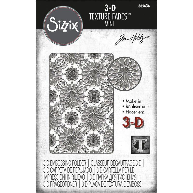 Sizzix 3-D Texture Fades Embossing Folder - Mini Kaleidoscope, 665636 by: Tim Holtz