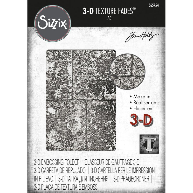 Sizzix 3-D Texture Fades Embossing Folder - Industrious, 665754 by: Tim Holtz