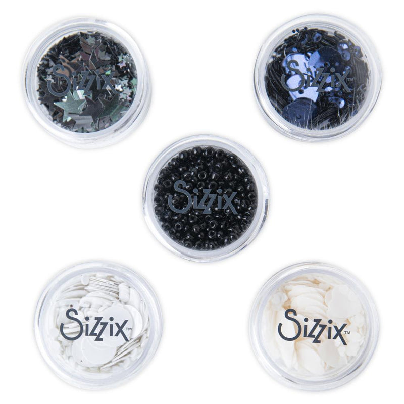Sizzix - Making Essential Sequins & Beads 5Pc - Neutral, 665844