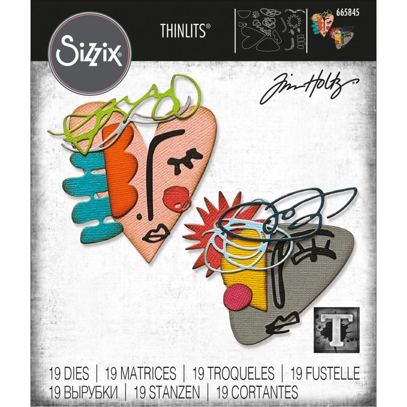 Sizzix Thinlits Die Set - Abstract Faces, 665845 by: Tim Holtz