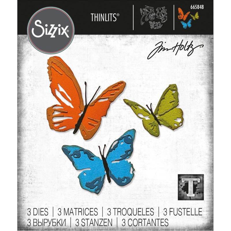 Sizzix Thinlits Die Set - Brushstroke Butterflies, 665848 by: Tim Holtz