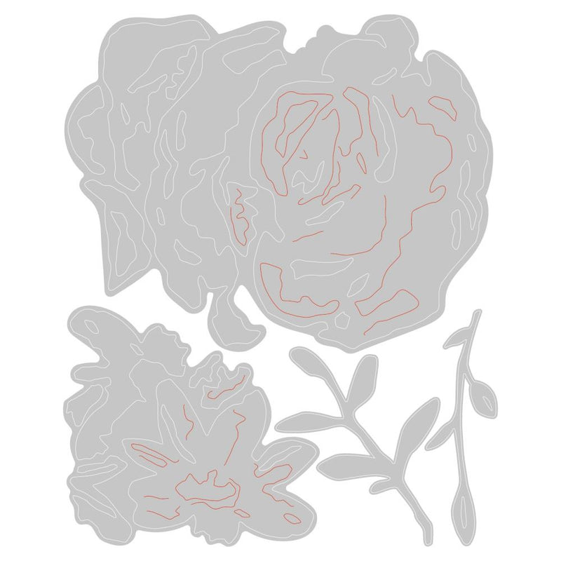 Sizzix Thinlits Die Set - Brushstroke Flowers