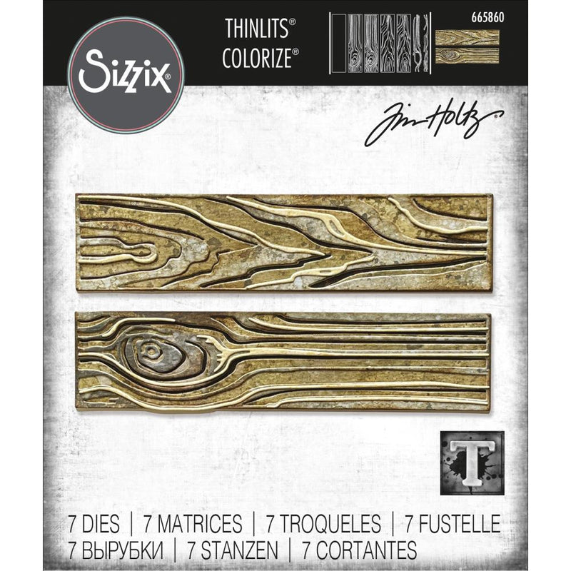 Sizzix Thinlits Die Set - Woodgrain Colorize, 665860 by: Tim Holtz