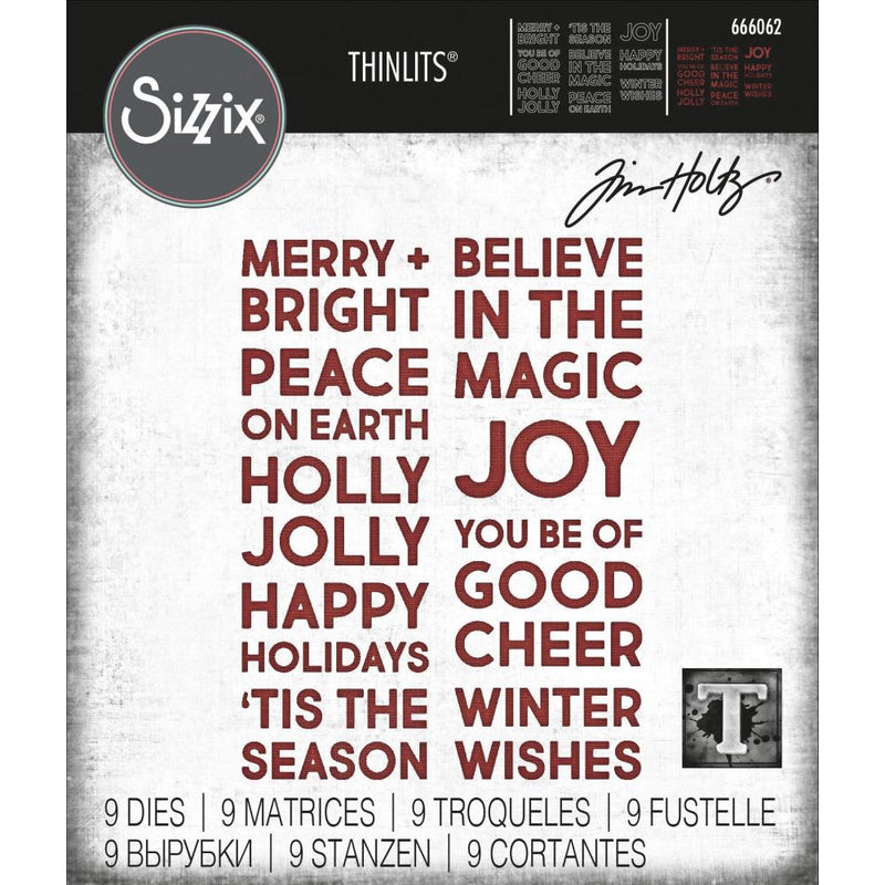 Sizzix Thinlits Die Set - Bold Text Christmas, 666062 by: Tim Holtz