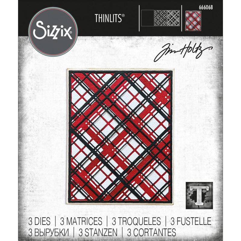 Sizzix Thinlits Die Set - Layered Plaid, 666068 by: Tim Holtz