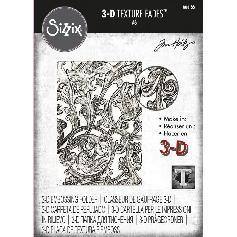 Sizzix 3-D Texture Fades Embossing Folder - Entangled, 666155 by: Tim Holtz