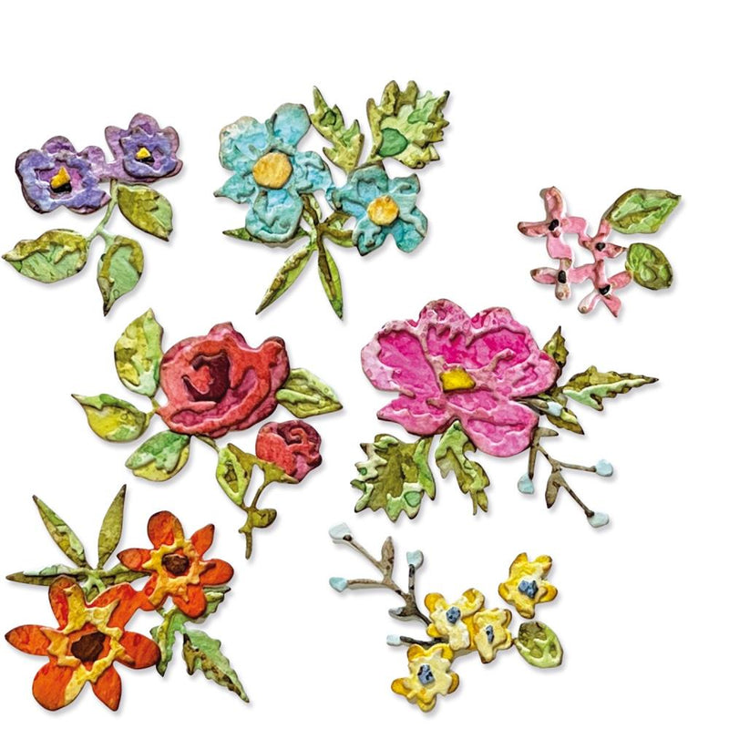 Sizzix Thinlits Die Set- Brushstroke Flowers Mini, 666284 by: Tim Holtz