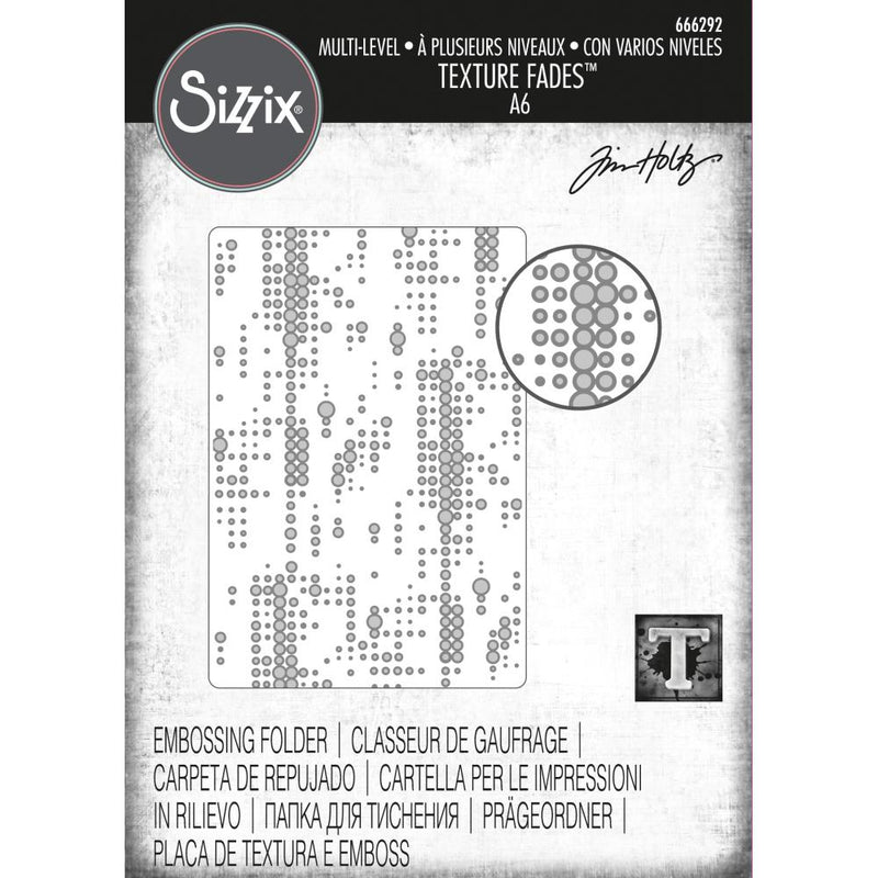 Sizzix Multi-Level Texture Fades Embossing Folder - Dotted, 666292 by: Tim Holtz