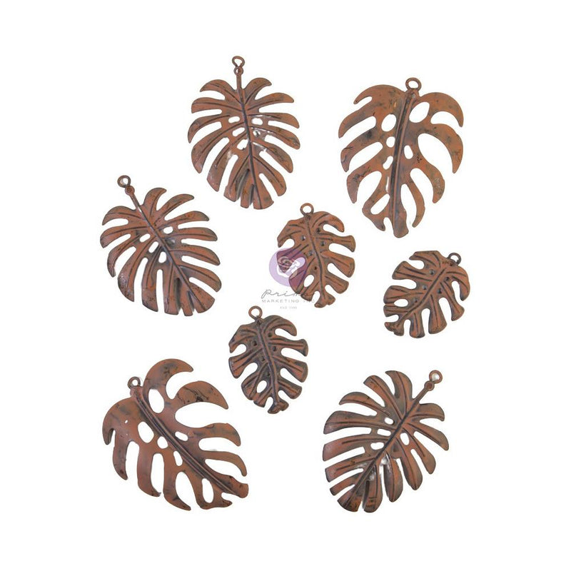 Finnabair Rusty Monstera Mechanicals Metal Embellishments 8Pc, 968540