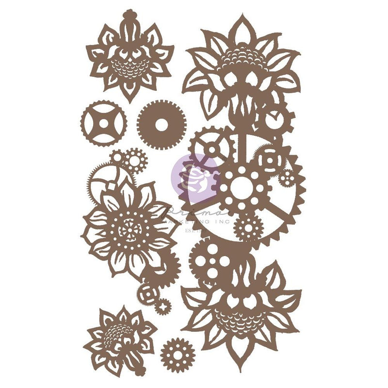 Finnabair Decorative Chipboard - Machine Floral Decors 7Pc, 968885