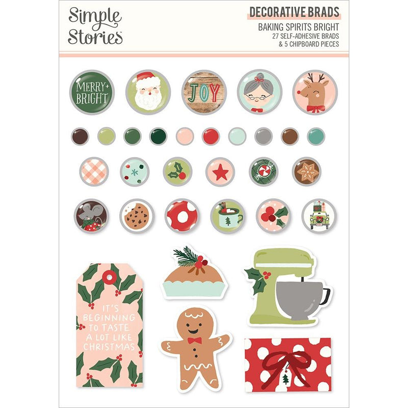 Simple Stories - Baking Spirits Bright Decorative Brads, BAKI8325