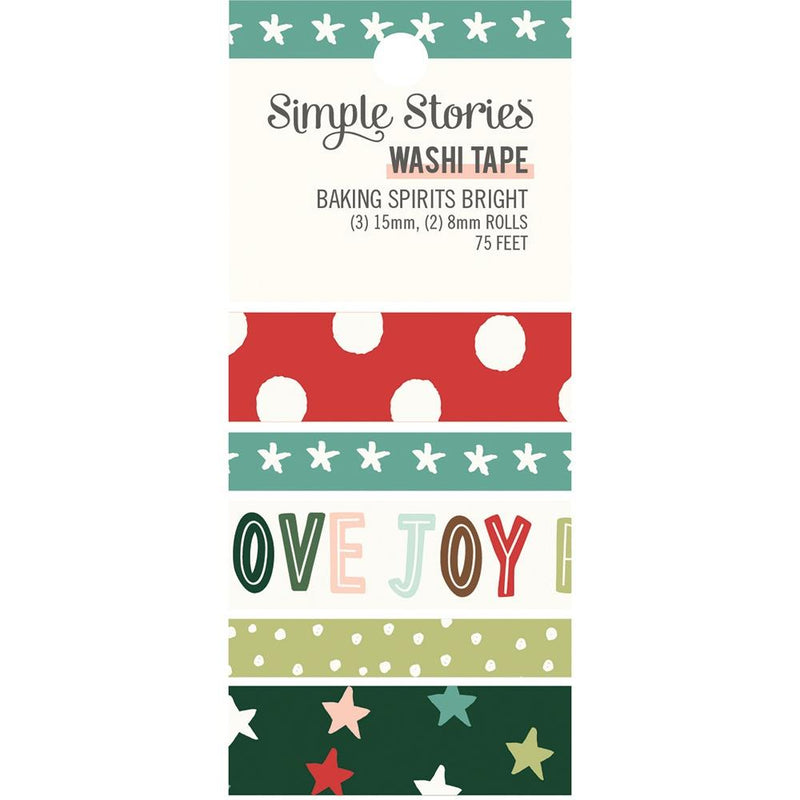 Simple Stories - Baking Spirits Bright Washi Tape 5-Roll, BAKI8327