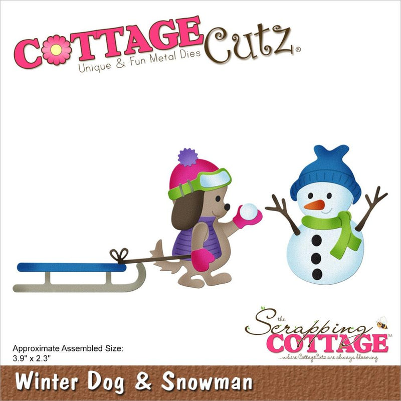 Cottage Cutz Dies - Winter Dog & Snowman, CC-963
