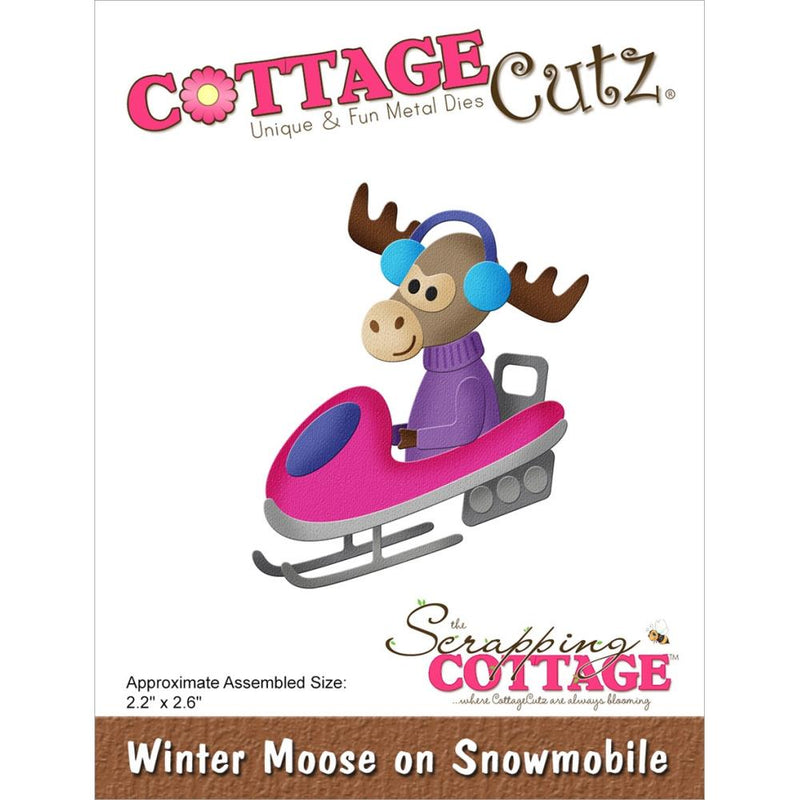 CottageCutz Dies - Winter Moose On Snowmobile, CC-966