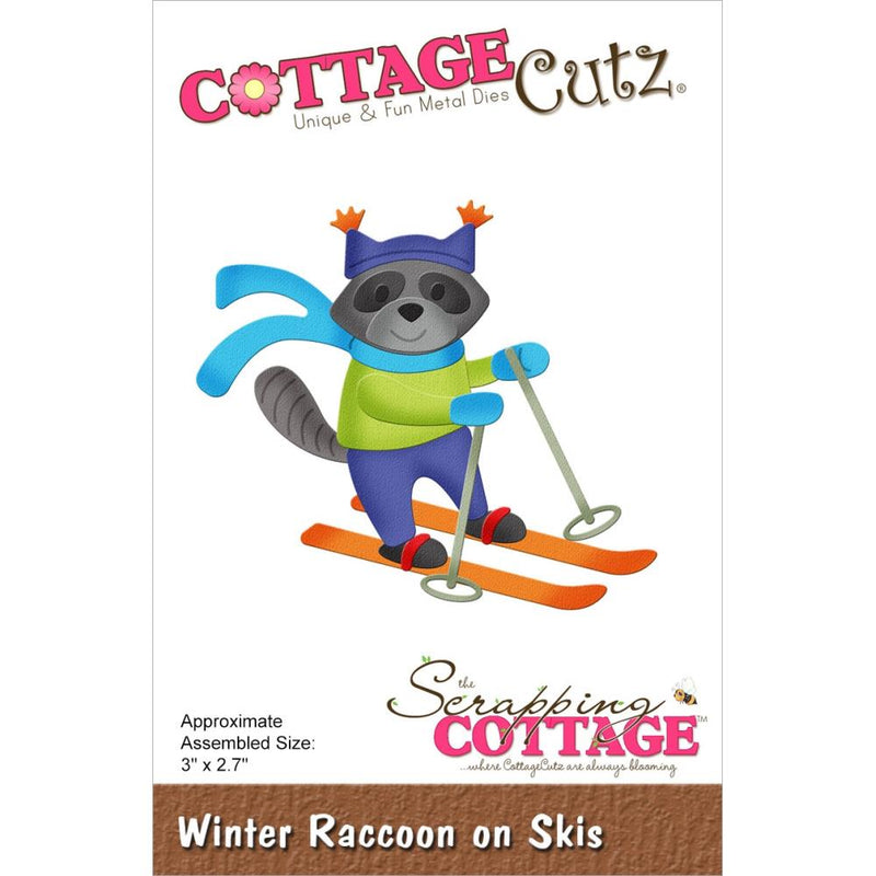 Cottage Cutz Dies - Winter Raccoon on Skis, CC-971