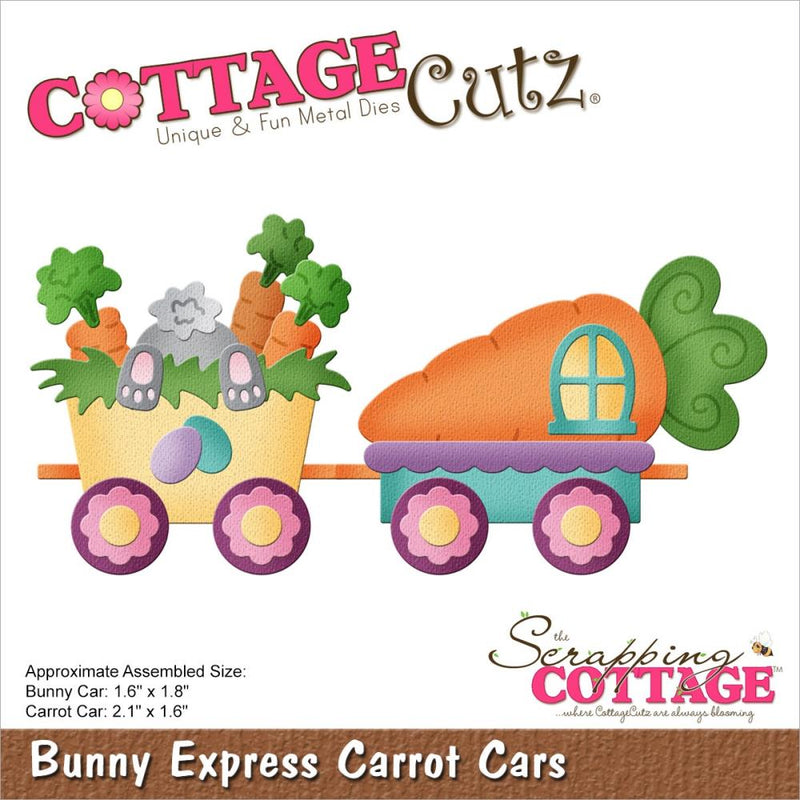 CottageCutz Dies - Bunny Express Carrot Cars, CC-991