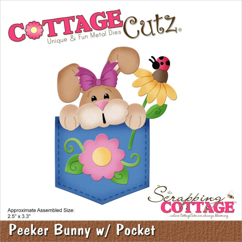 CottageCutz Dies - Peeker Bunny w/Pocket, CC-998