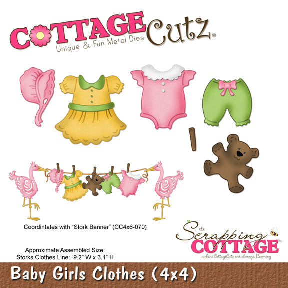 CottageCutz Dies - Baby Girl Clothes (4x4), CC4x4-496