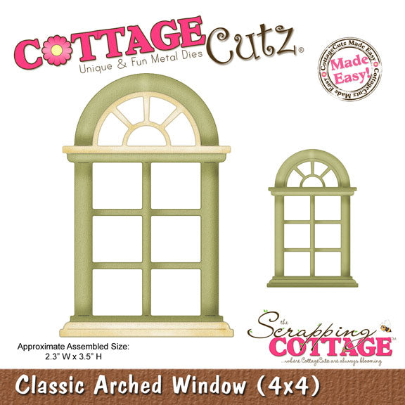 CottageCutz Dies - Classic Arched Window (4x4), CC4x4-544