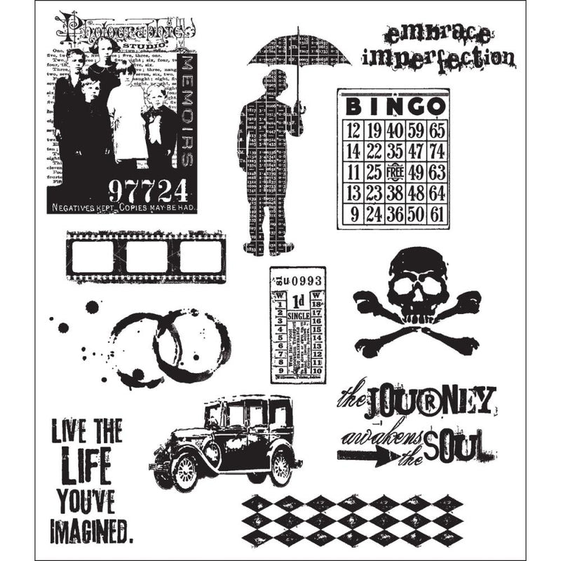 Stampers Anonymous Stamp Set - Mini Muse, CMS063 by: Tim Holtz